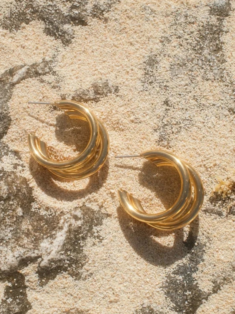 Lulus Three’s a Crowd 24kt Gold Triple Hoop Earrings